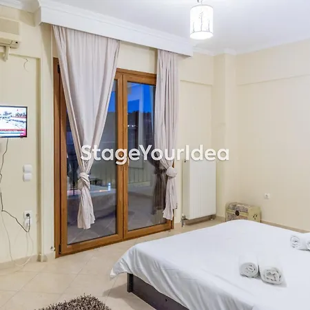 Lux Apartment - One Bedroom , Living Room , Kitchen , Bathroom - For 1 To 7 People, Also For Parties & Gatherings Up To 25 People, Only 15 Minutes From Thessaloniki City Center And 8' Minutes From Thessaloniki Airport Neon Rysion Exterior photo